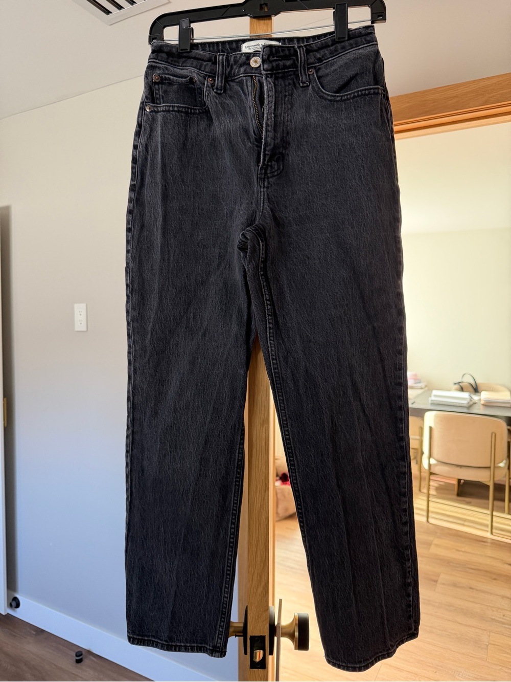 Abercrombie & Fitch Charcoal Gray/black High-Rise Jeans